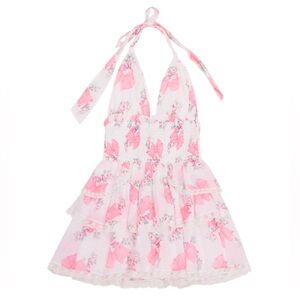 Love Shack Fancy Deanna Rosa Beaux Halter Dress size Medium